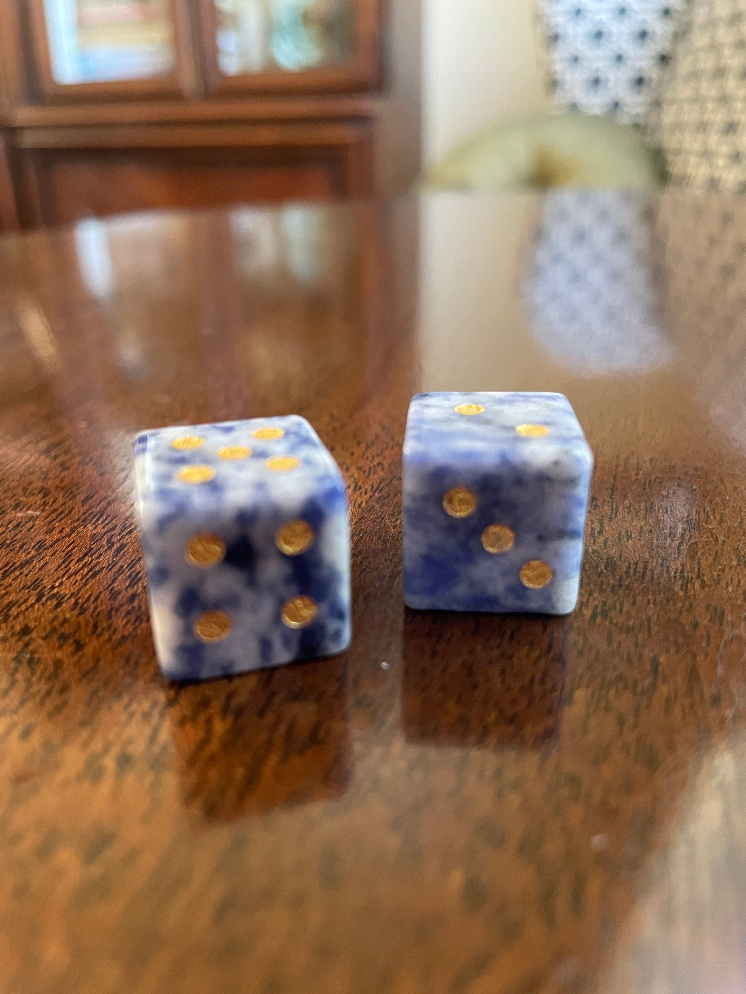 Sodalite Bougie Dice - Gold Dots