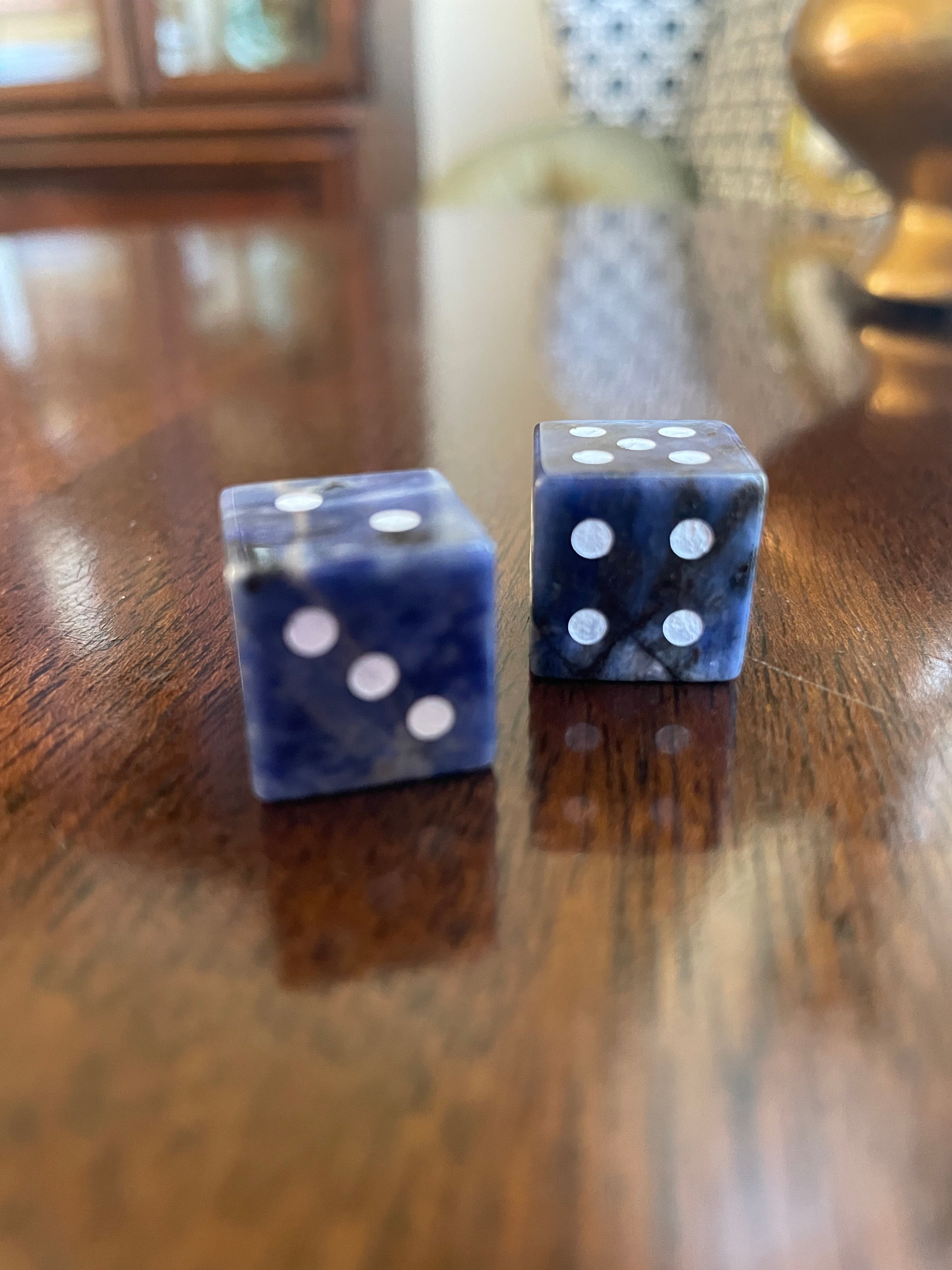 Sodalite Bougie Dice - White Dots