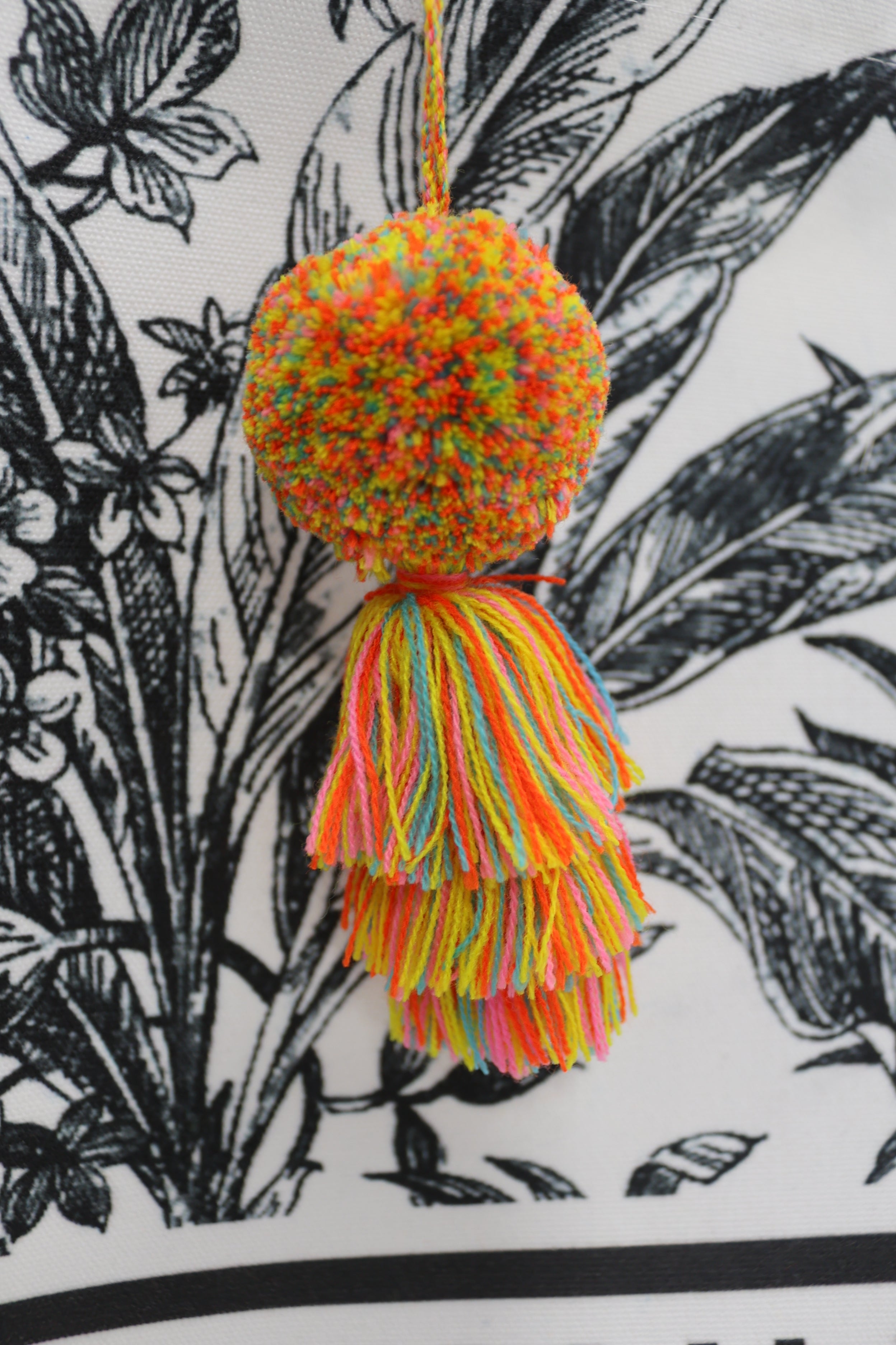 Fabric Tassel Charm- Multi