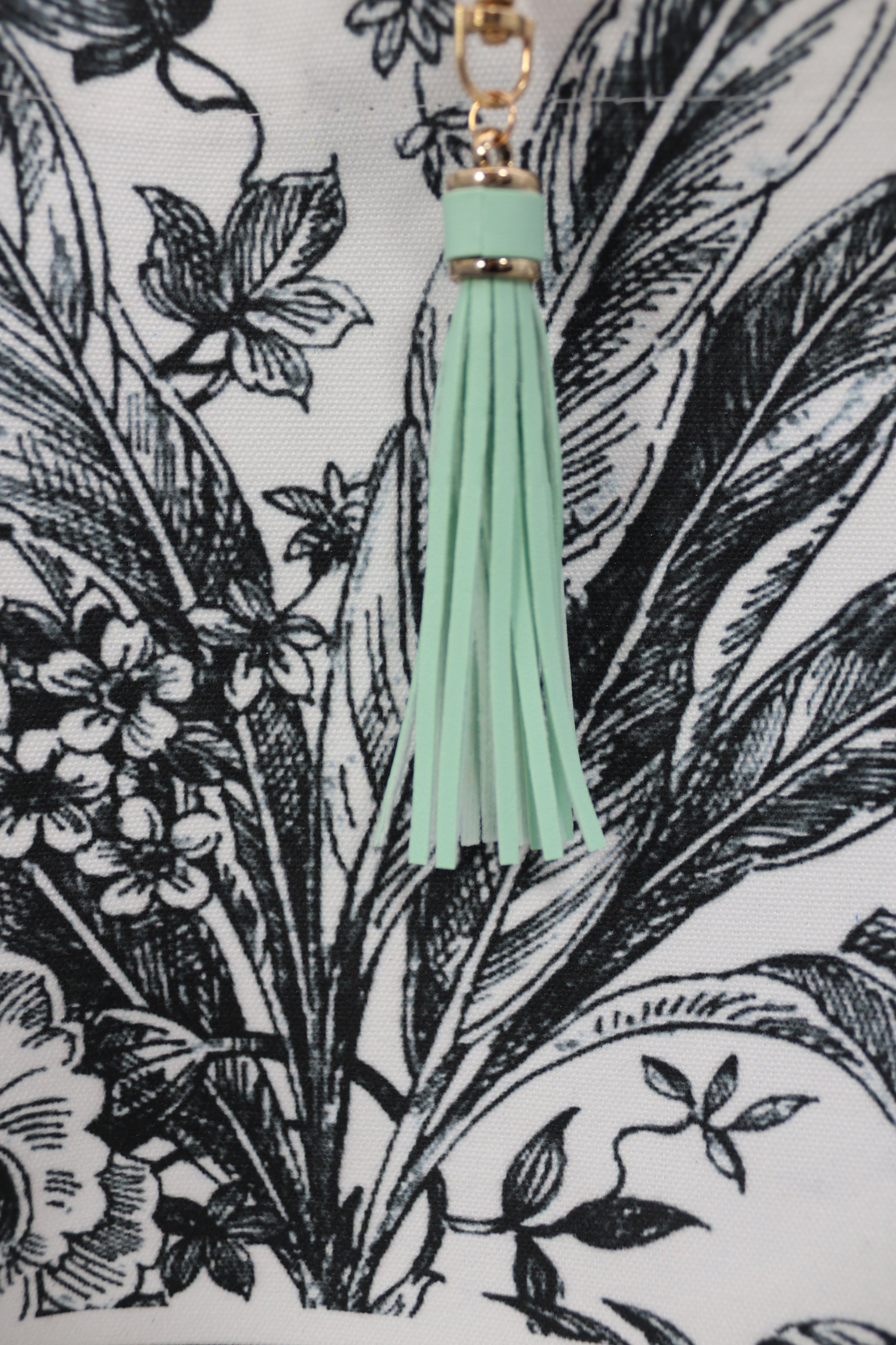 Leather Tassle Bag Charm - Turquoise