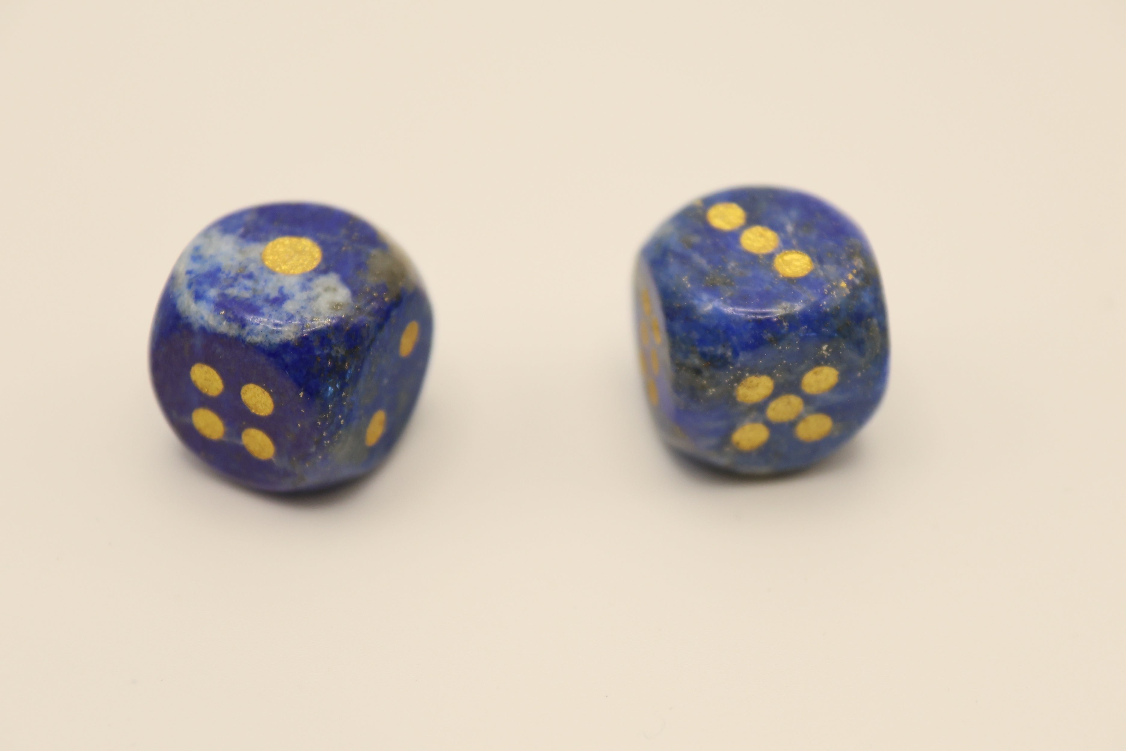 Lapis Lazuli Bougie Dice - Gold Dots
