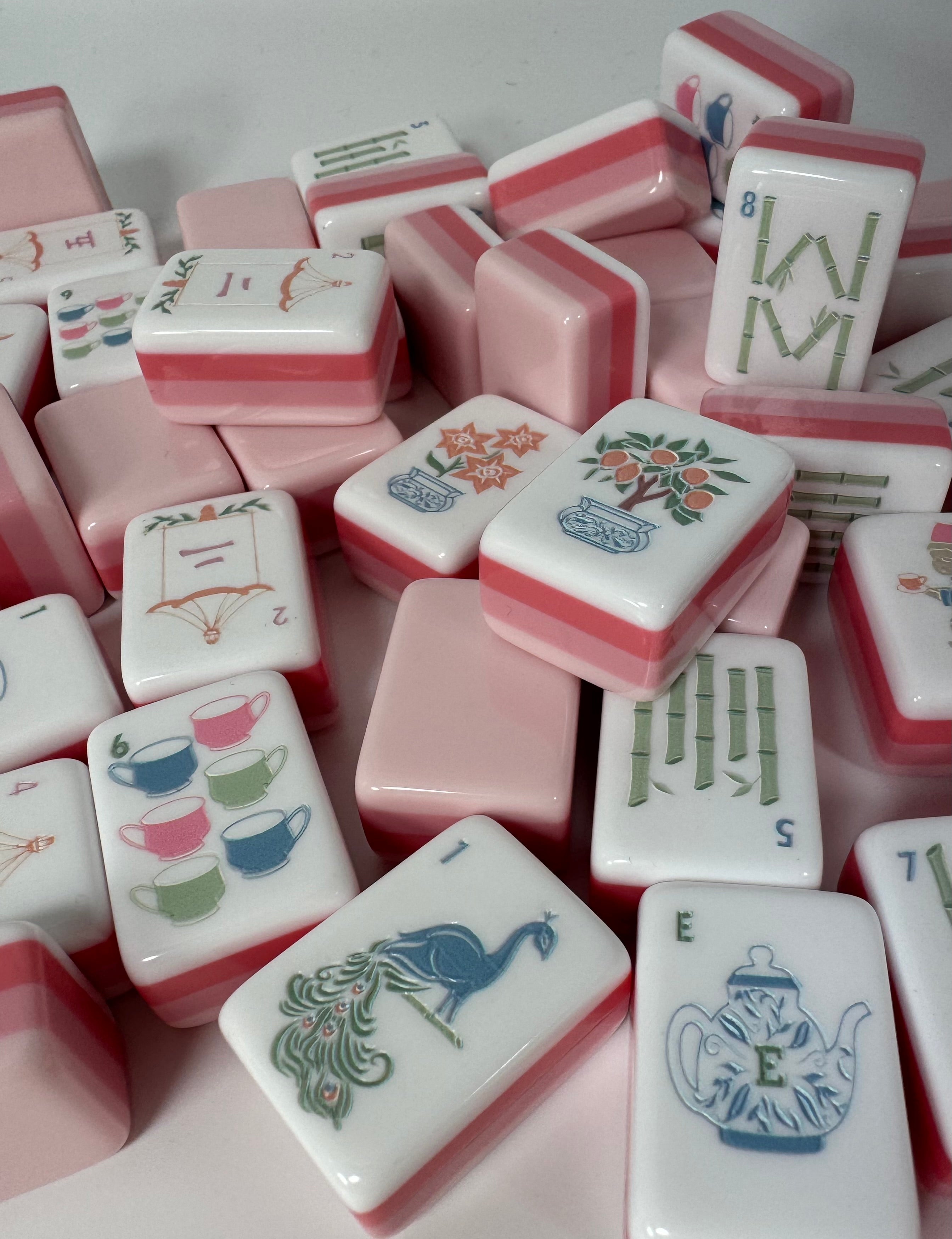 Spill the Tea - Hibiscus Mahjong tiles