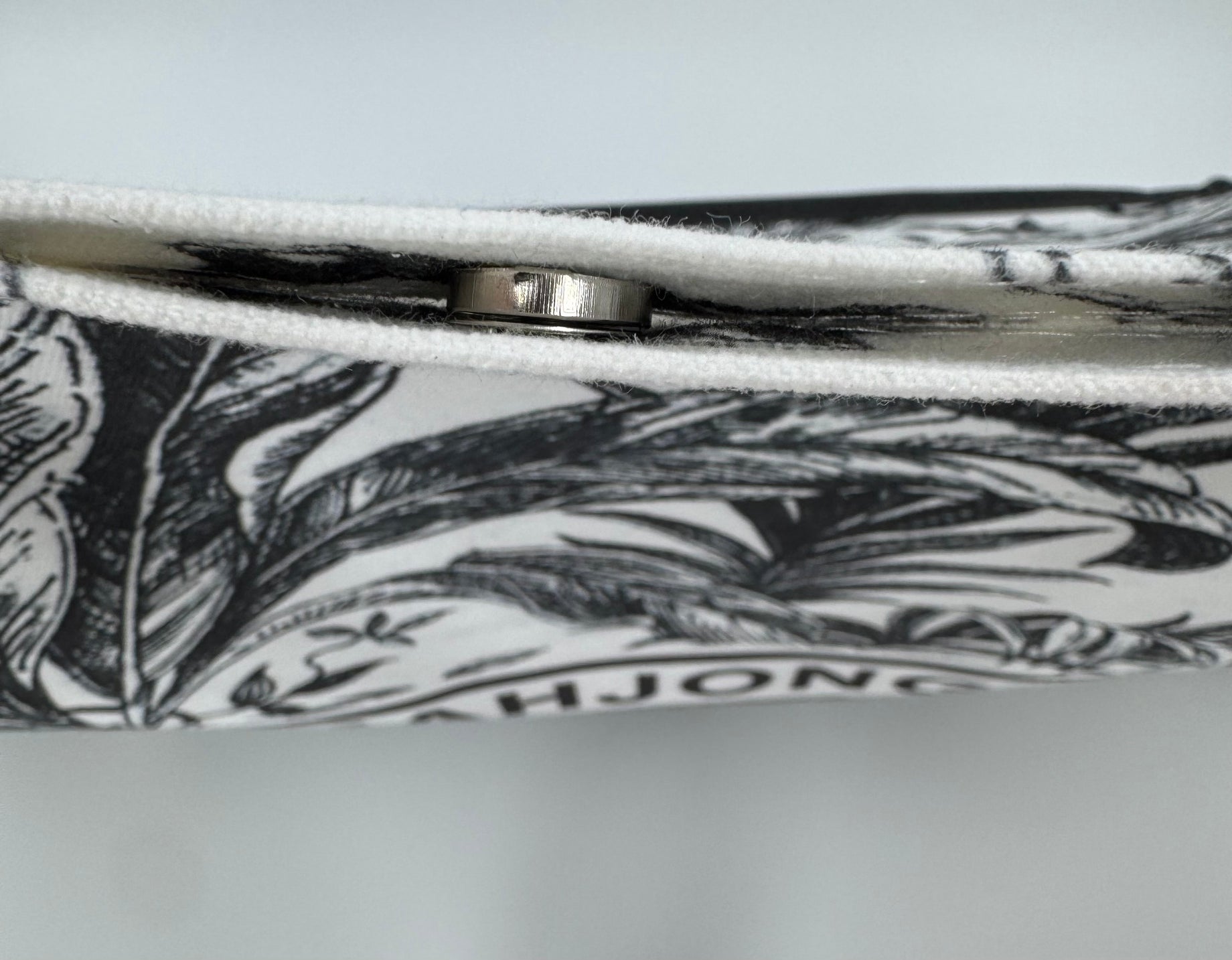 May mahjong print tote magnetic clasp