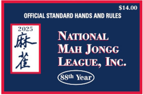 National Mah Jongg 2025 Card- Large Print Free shipping