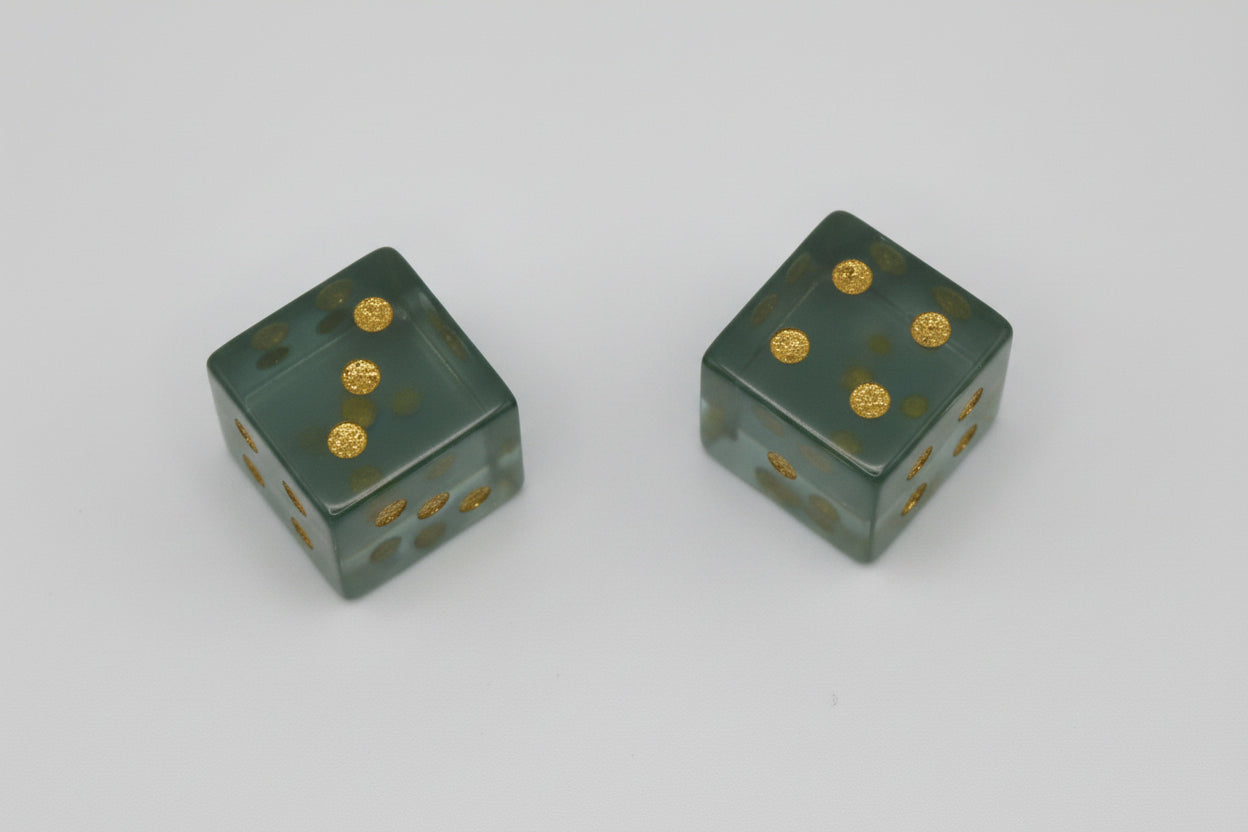 Green Adventurine Bougie Dice -Gold Dots   NEW!